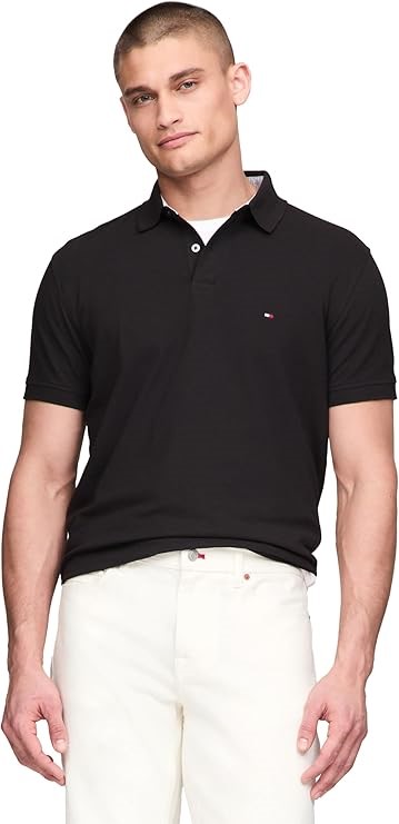 TOMMY HILFIGER Men's Stretch Regular Fit Polo, Dark Sable, X-Small RRP: $12