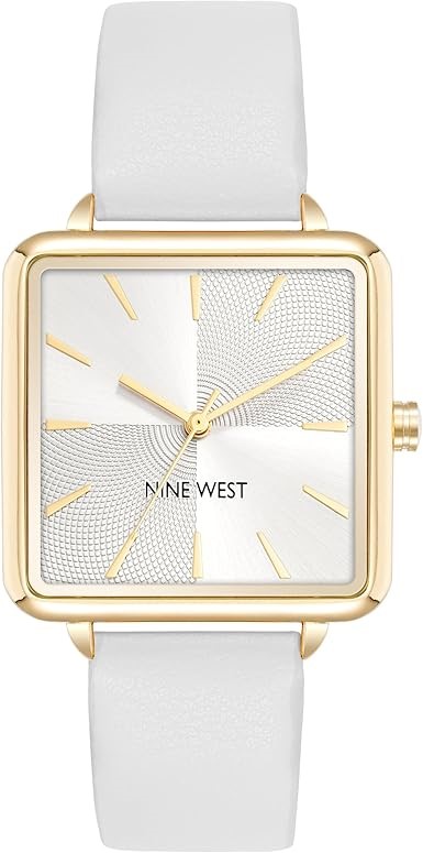 Nine West Women's Strap Watch, White/Gold