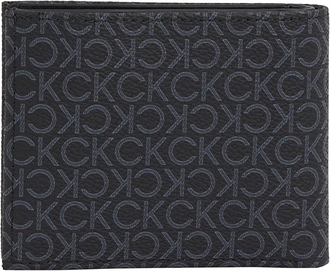 CALVIN KLEIN Men's Classic Monogram Wallet, Black, One Size | Mens Wallet -
