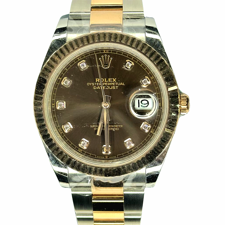 ROLEX DATEJUST 41 AUTOMATIC 41MM STAINLESS STEEL & EVEROSE GOLD 126331 BXP