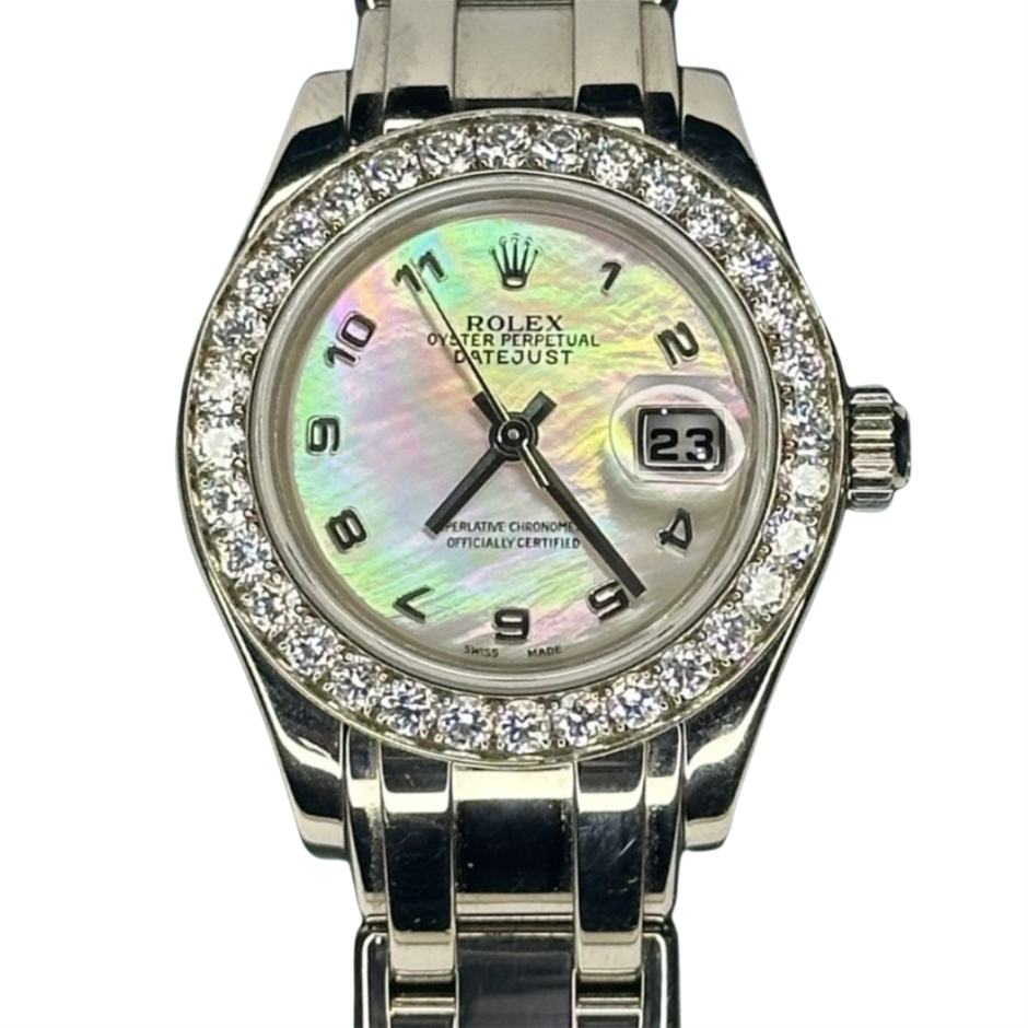 ROLEX PEARLMASTER 29 29MM 18K WHITE GOLD 80299 WHITE MOTHER OF PEARL BXO