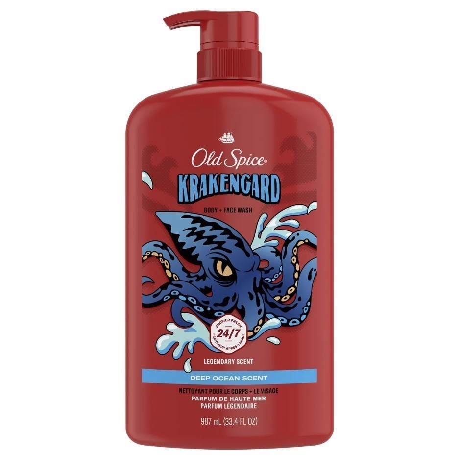 2 x OLD SPICE Krakengard Deep Ocean Scent Body Wash, 987ml.