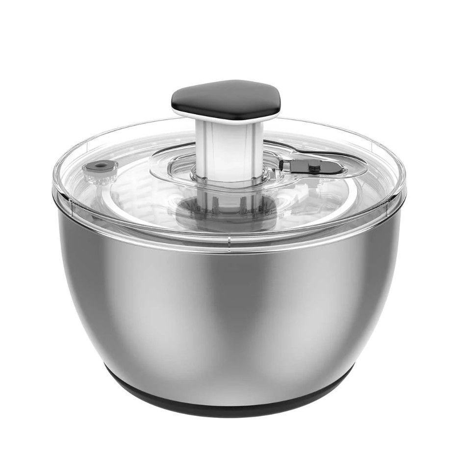 MIU Stainless Steel Salad Spinner, 6L. NB: Used, not in original packaging.