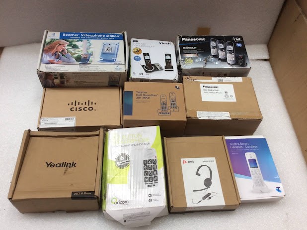 Mixed IP Phones, Adapters & Telecom Equipment Lot (10)