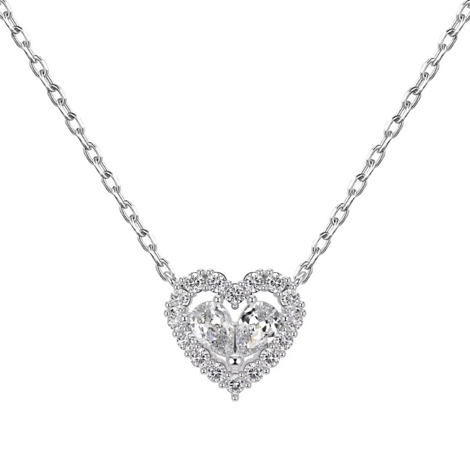 0.5ct 925 Silver 5A Cubic Zirconia Pear Pendant Necklace