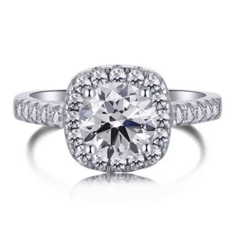 1.5ct Round 5A Cubic Zirconia 925 Sterling Silver Ring - Size 9