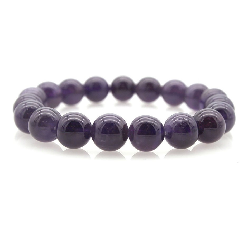 10mm Gorgeous Amethyst Gemstones Crystal Beaded Bracelet