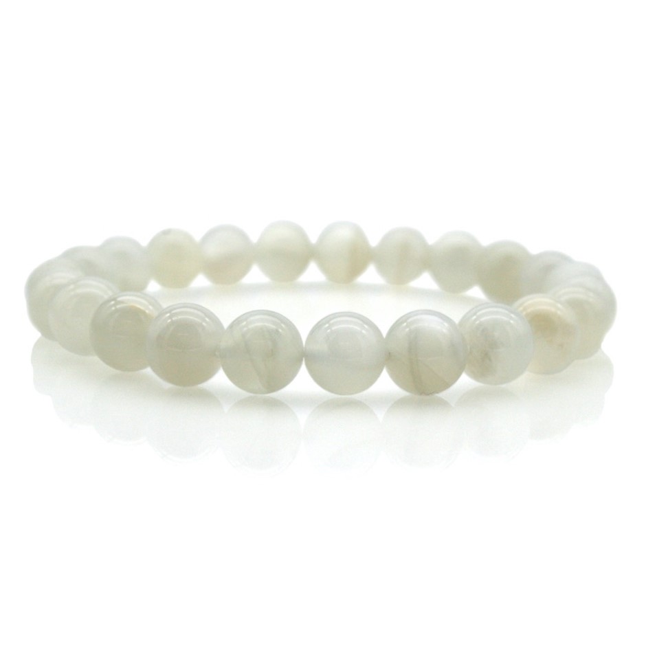 8mm Grade A Moonstone Gemstones Beaded Bracelet