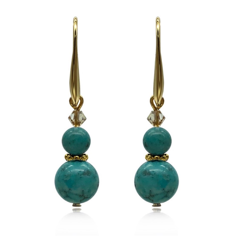 Turquoise & Swarovski® Crystal Earrings