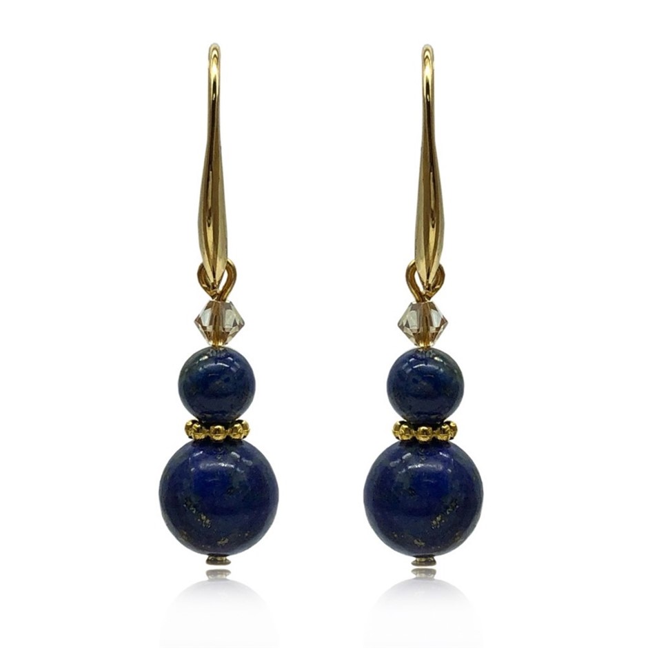Lapis Lazuli & Swarovski®Crystal Earrings