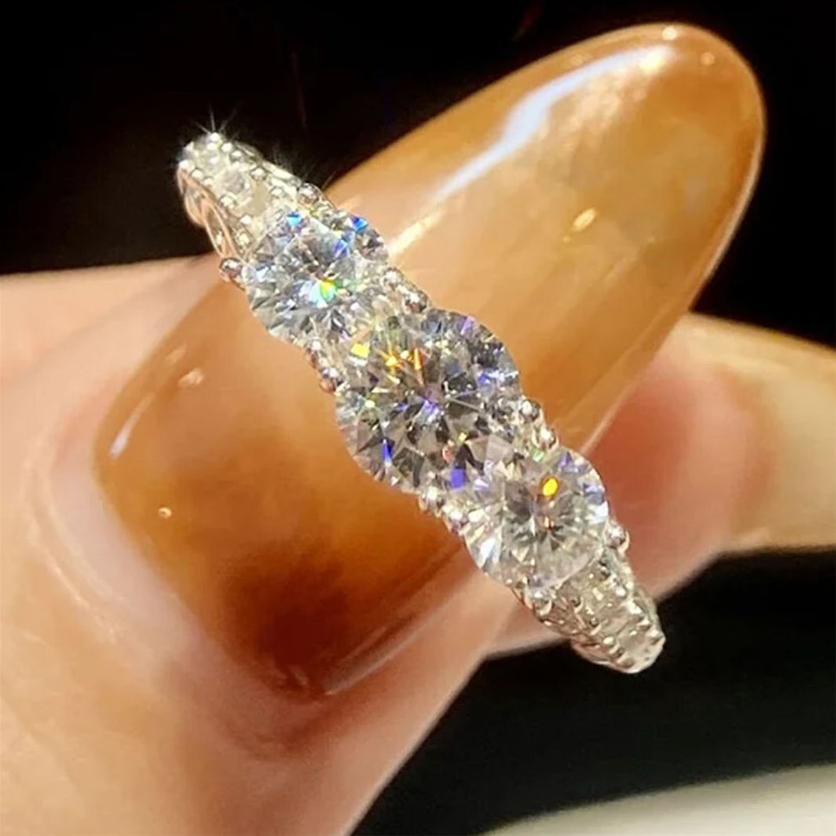 0.50ct Sterling Silver Stamped Moissanite Ring