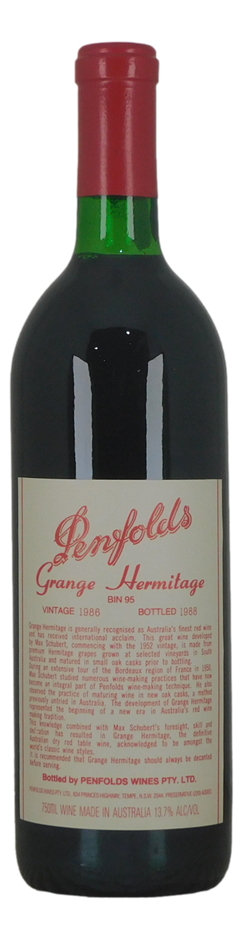 Penfolds Bin 95 Grange Hermitage 1986 (1x 750mL) SA.