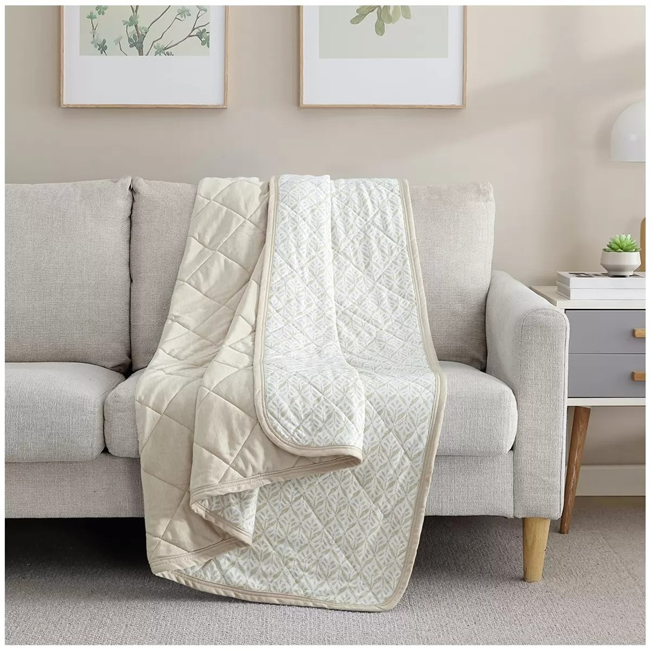 SUTTON PLACE Cooling Throw, Reversible, 60" x 70", Natural. NB: Not in orig