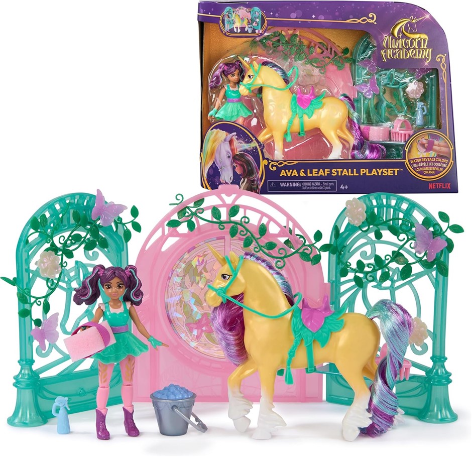 UNICORN ACADEMY Color-Change Leaf Stall, Dolls & Unicorn Toys, Ages 4+. NB: