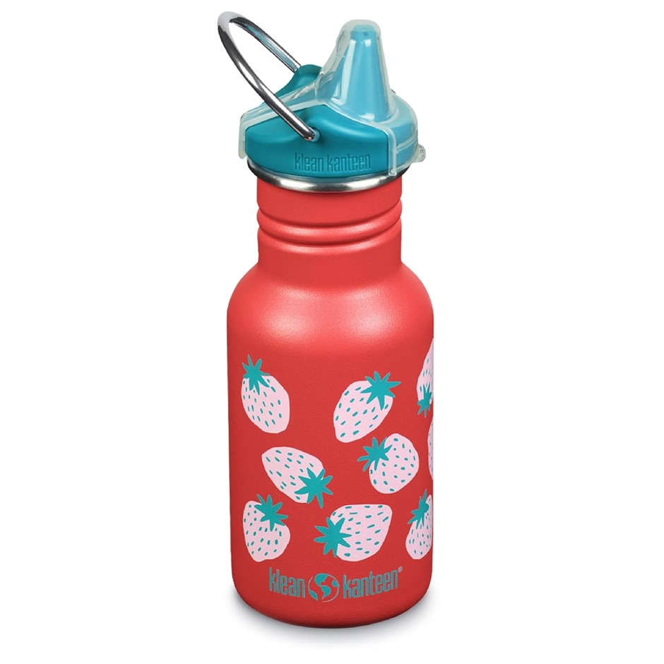 Klean Kanteen Kid Classic Narrow 12oz (w/ Sippy Cap) Coral Strawberries