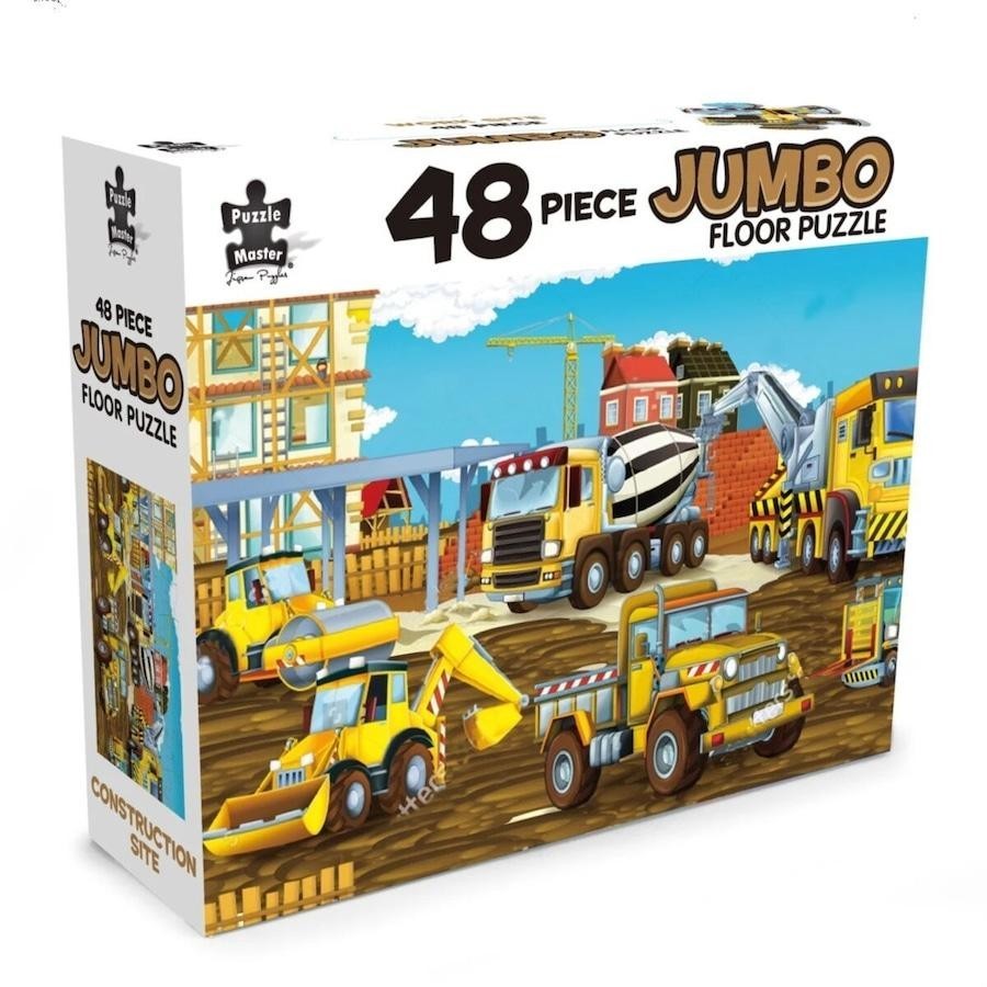 Puzzle Master Jumbo Floor Jigsaw Puzzle 48-Pieces Set, Construction Site