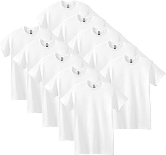 Bundle of Assorted Plain Black and White Shirts - Gildan, Hanes, Kirkland