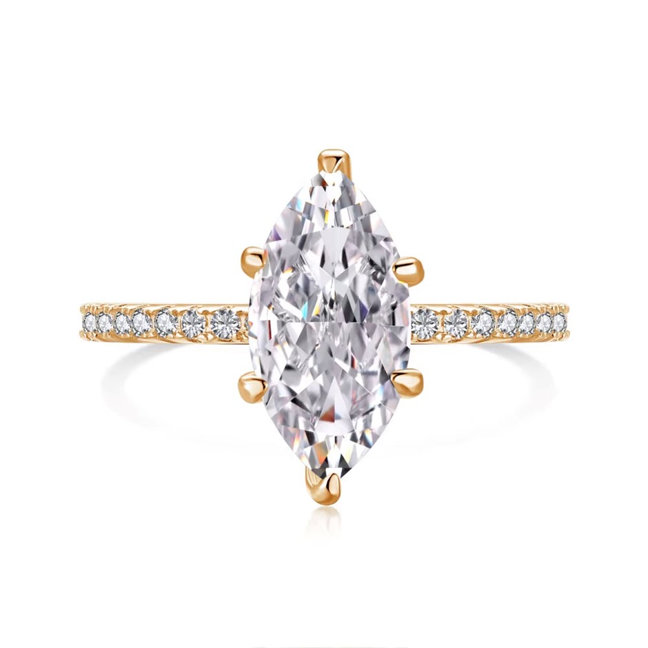 1.5ct Marquise Cubic Zirconia 925 Silver Ring - Size 7