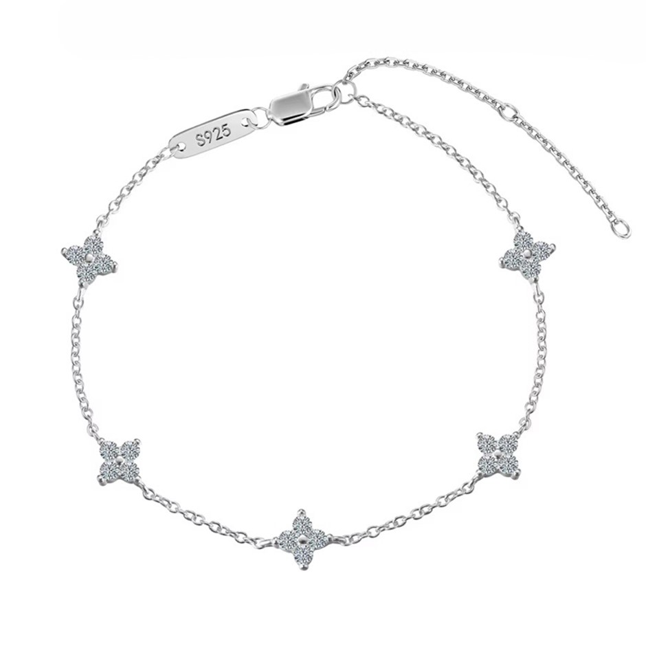 0.60ct Lab Created Moissanite 925 Silver Tennis Bracelet