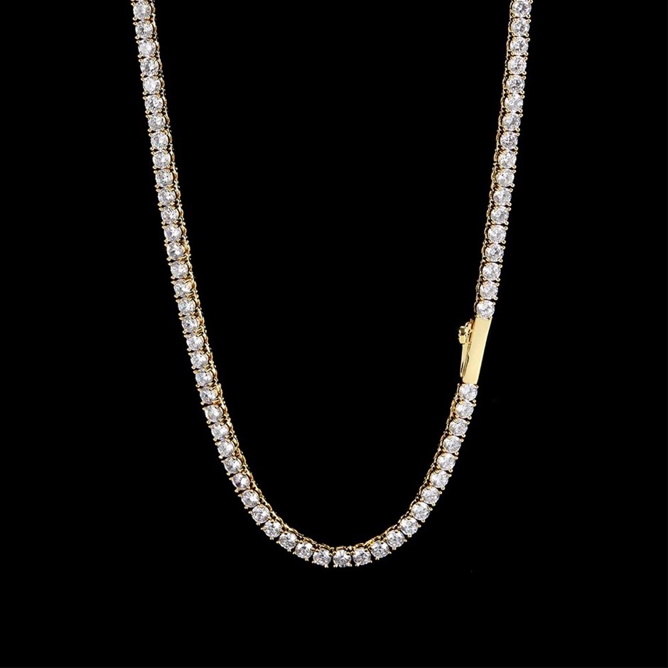18K Gold-Filled 3mm Tennis Necklace with AAA+ Cubic Zirconia - 50.8cm