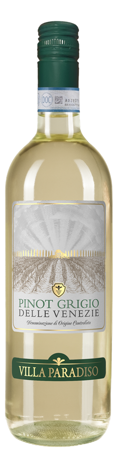 Villa Paradiso Pinot Grigio Delle Venezie DOC 2025 (6x 750mL), Italy.