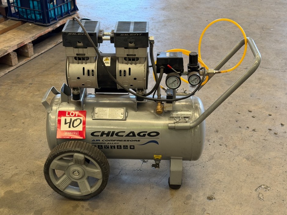 <p>2023 Chicago HUSH30 Air Compressor</p>