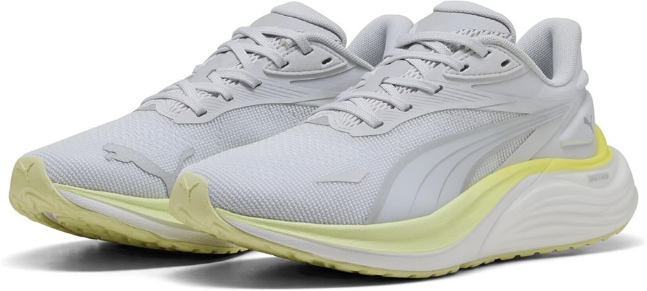 PUMA Women's Electrify Nitro 4 Running Shoe, UK8.5/42.5, Silver Mist/Apple