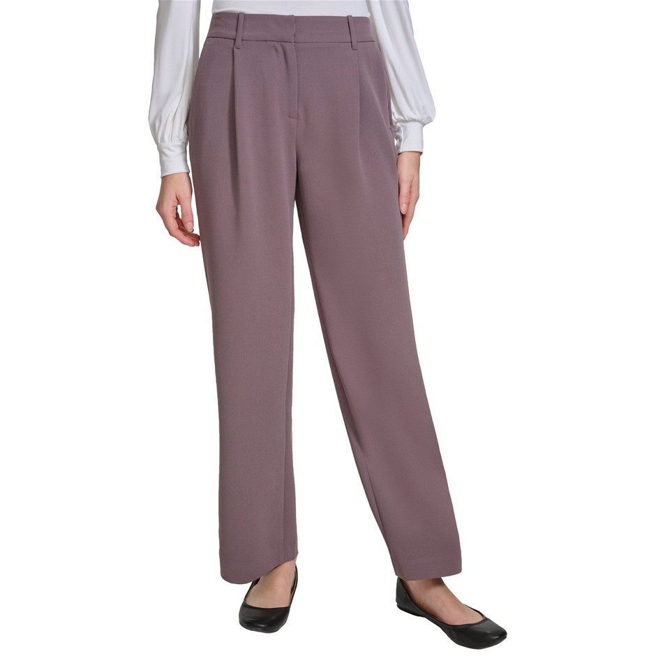 DKNY Women's Wide Leg Pant, Size 12, Faded Plum Purple (JQU).