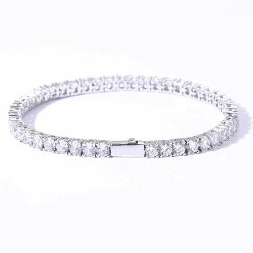 Silver-Filled 3mm Tennis Bracelet with AAA+ Cubic Zirconia - 20.3cm