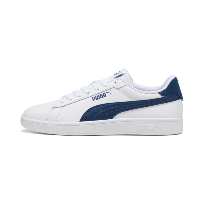 PUMA Men's Smash 2.0 L Shoes, Size US10.5, White/Persian Blue (28), 214927.