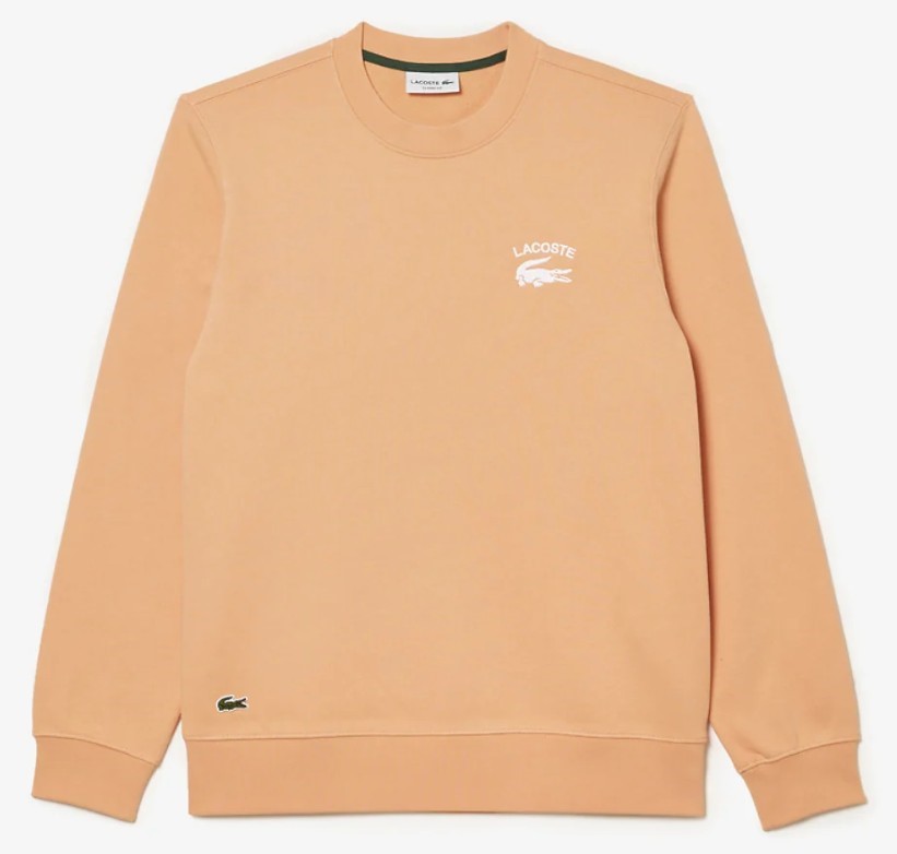 Lacoste Soft Branding Crew Neck Sweater (Light Orange), Large