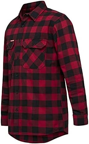 Hard Yakka Mens Foundation New Check Flannel Shirt Red Y07295, Large