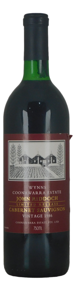 Wynns John Riddoch Cabernet Sauvignon 1986 (1x 750mL), Coonawarra, SA.