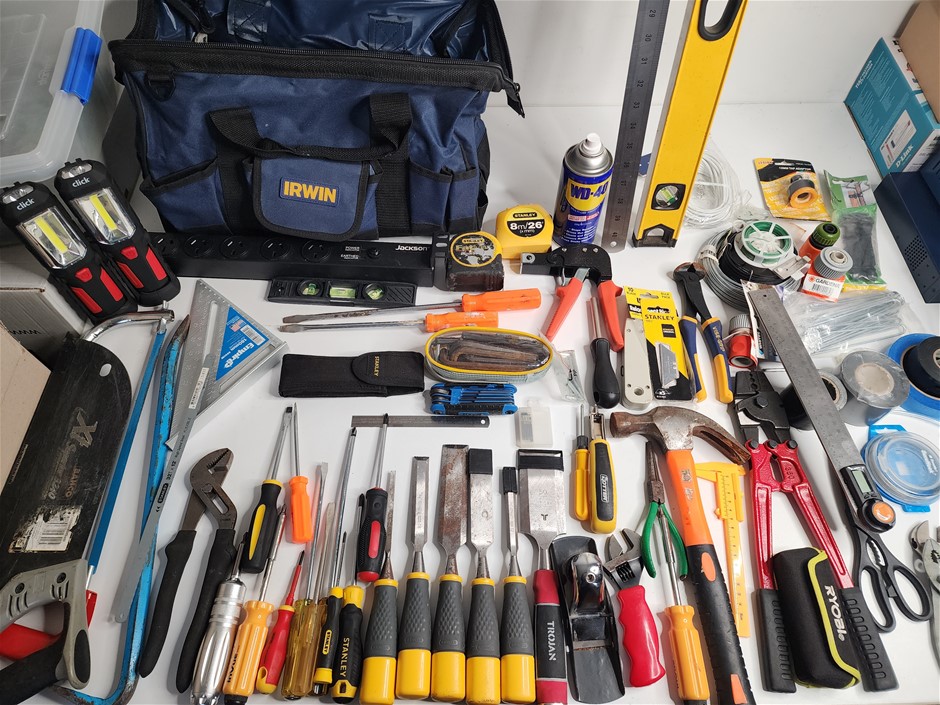Mixed Hand Tools, Measuring Tools & Electrical Supplies - Bulk