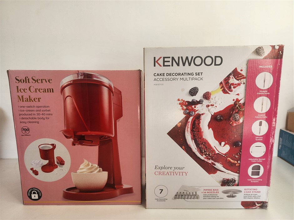 Soft Service Ice Cream Maker & Kenwood Cake Decoration Set - New
