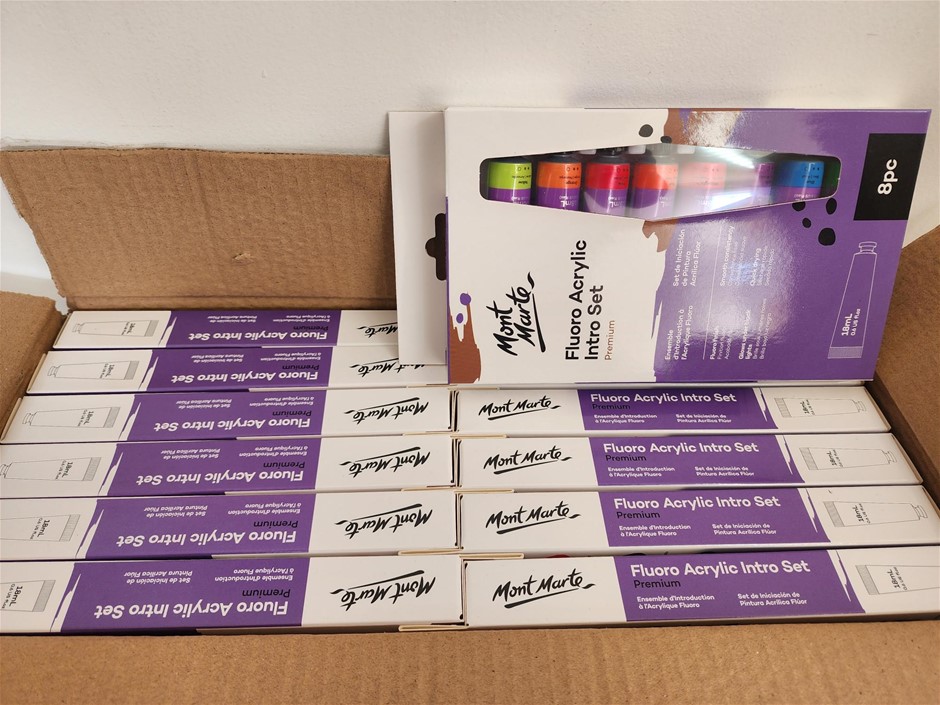 12 x Mont Marte Fluro Acrylic Intro Set - Premium - New