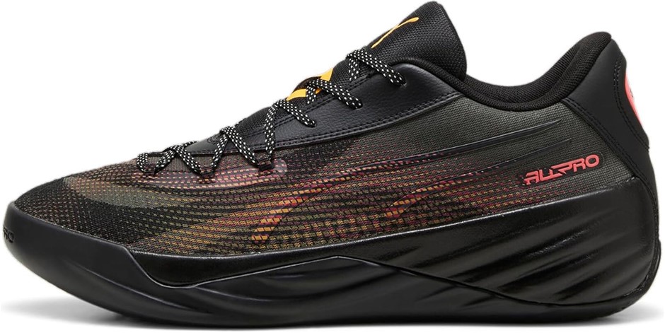 PUMA Men's All-Pro Nitro Fire Glow Sneaker, US10/EU43, Black/Sun Stream/Sun