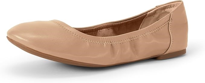 AMAZON ESSENTIALS Women's Belice Ballet Flat, US8/EU39, Beige. Buyers Note