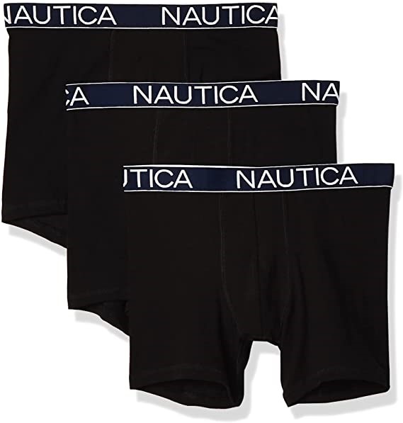NAUTICA Men's 3pk Trunks, Size S, Cotton/Elastane, Black. Buyers Note - Di