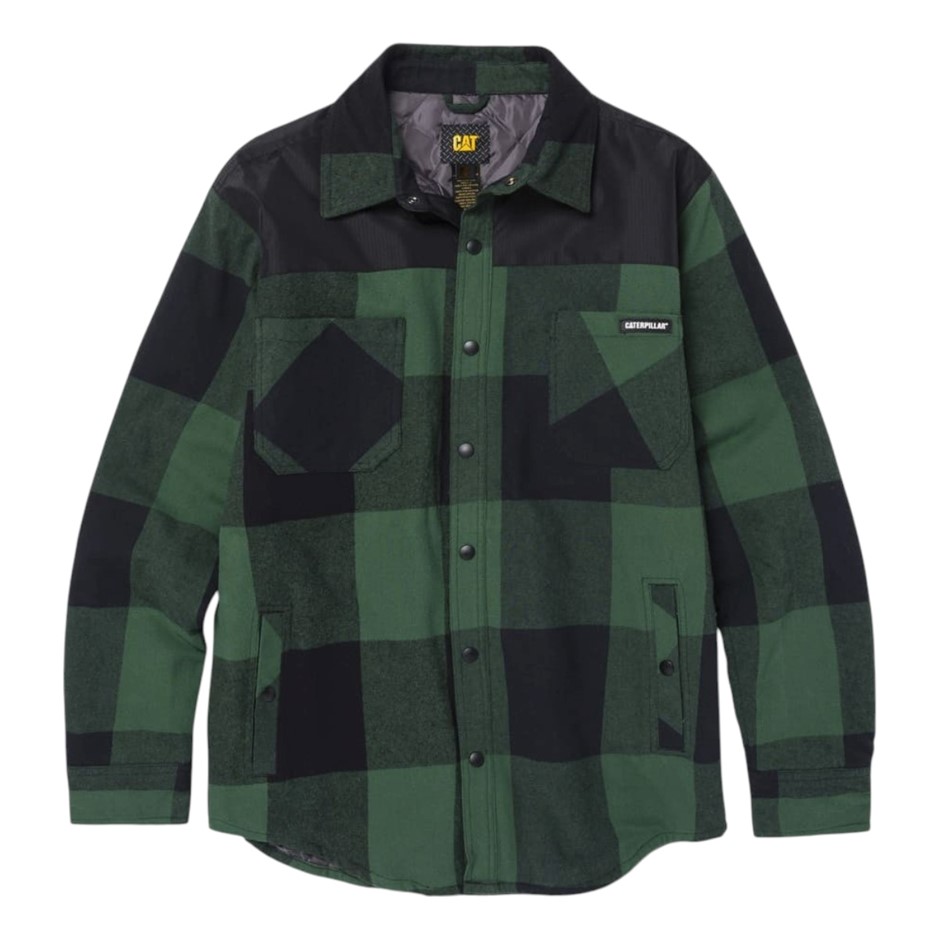 CAT Block Check Insulated Shirt Jacket, Size S, Pineneedle/Black (14316), 8