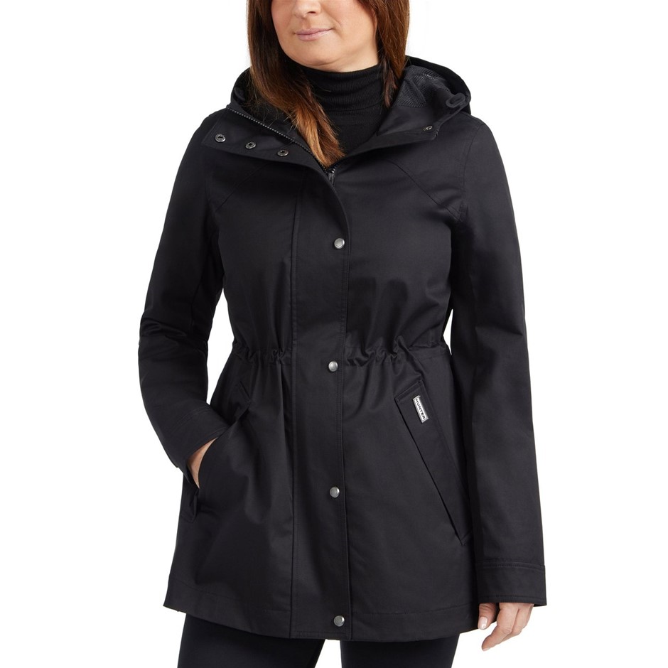 HUNTER Women's Water Resistant Cotton Smock Jacket, Size S, Black. RRP: $72