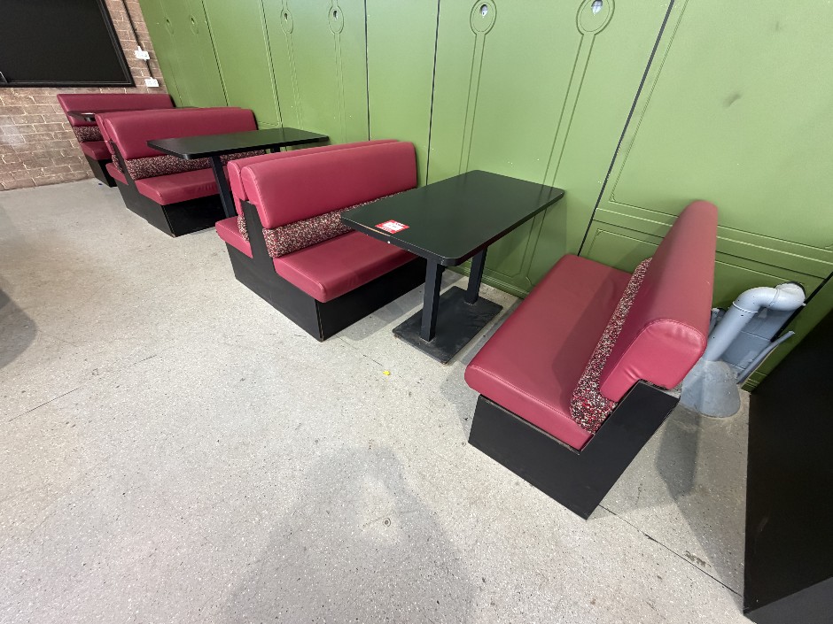 <p>Double Sided Banquette Booths</p>