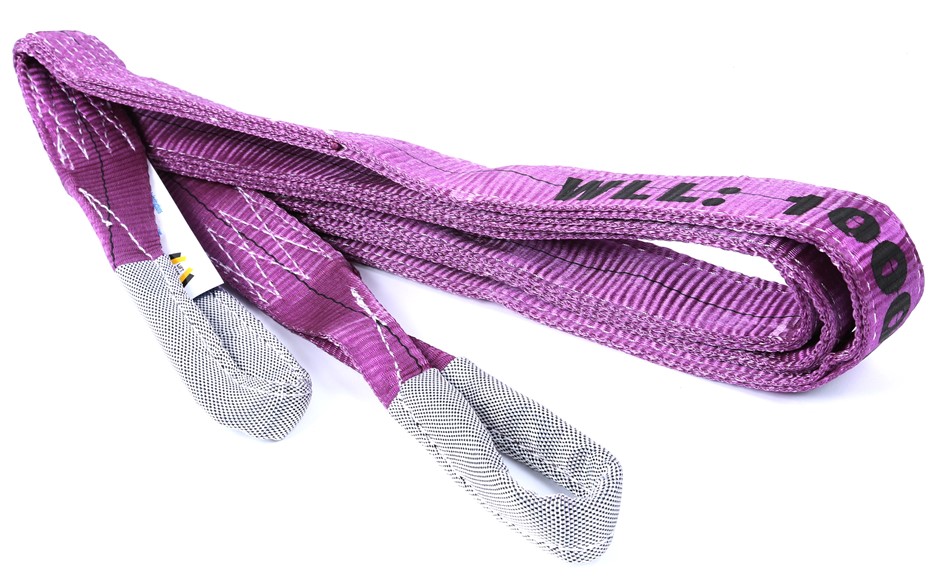 2 x Flat Webb Lifting Sling, WLL 1,000kg x 4.5M (With Test Cert).