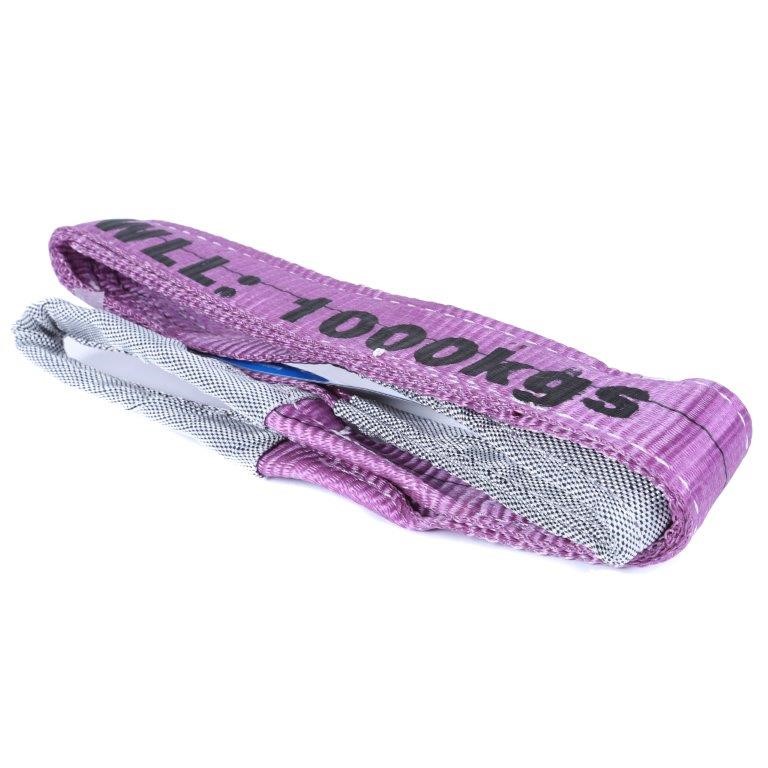 6 x Flat Webb Lifting Sling, WLL 1,000kg x 1.5M (With Test Cert).