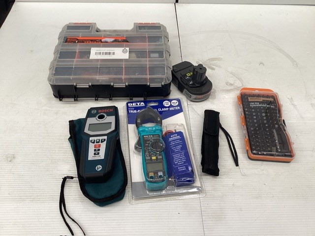 <p>Assorted Hand Tools And Storage Container</p>
