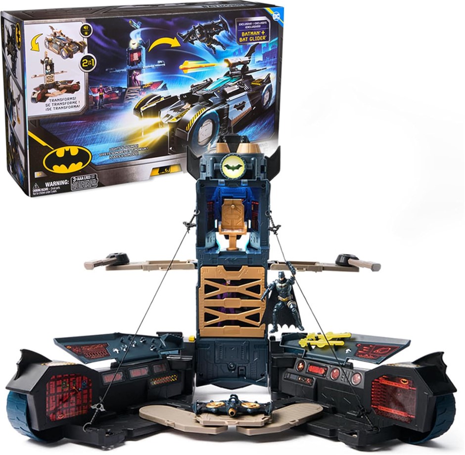 DC COMICS Ultimate Transforming Batmobile Playset, 2-in-1 Batman Playset
