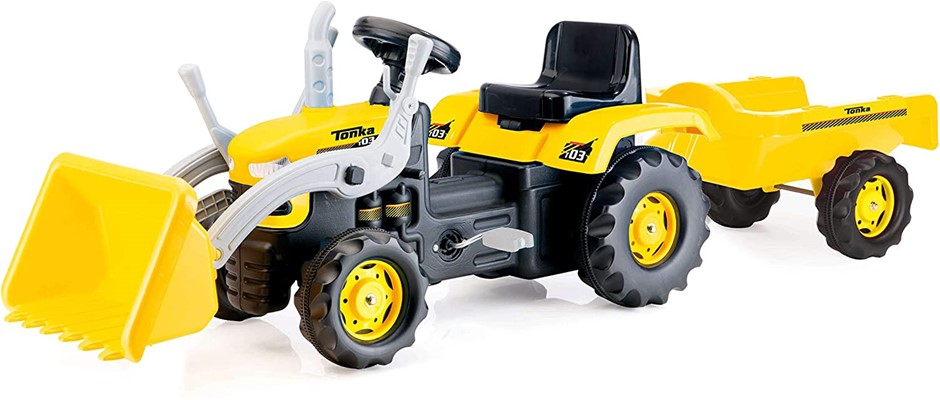 TONKA Kids Ride On Tractor with Trailer. NB: Minor Use and May be missing s