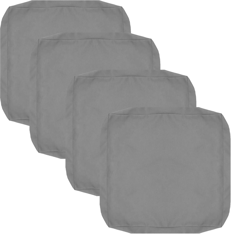 FLYMEI Patio Cushion Covers, 22" X 24" X 4", 4 Covers, Grey