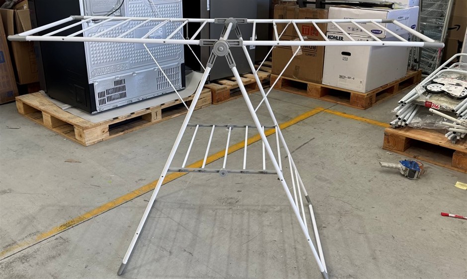 3 x L.T. White Steel Airer. NB: May have minor marks.