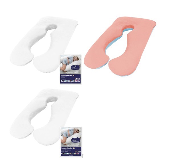 3 Woolcomfort Maternity Pillow Cases ONLY 2 X white, 1 x light pink/sky.